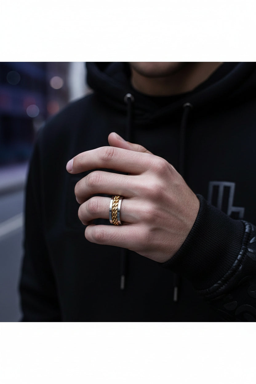 Bague CHAIN SPINNER™ — Acier Titane & Design Chaîne