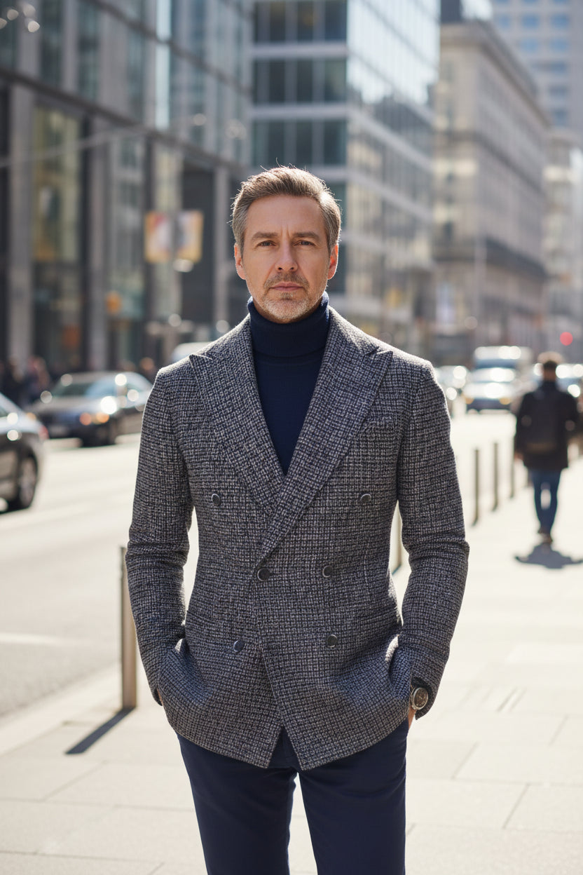 Men's Slim Fit Plaid Blazer – Oxford Plaid