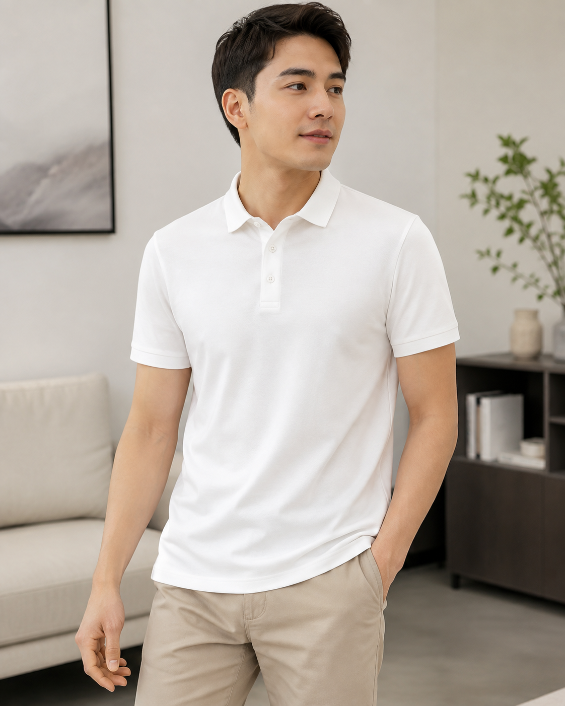Polo texturé à manches courtes pour homme – Coupe classique