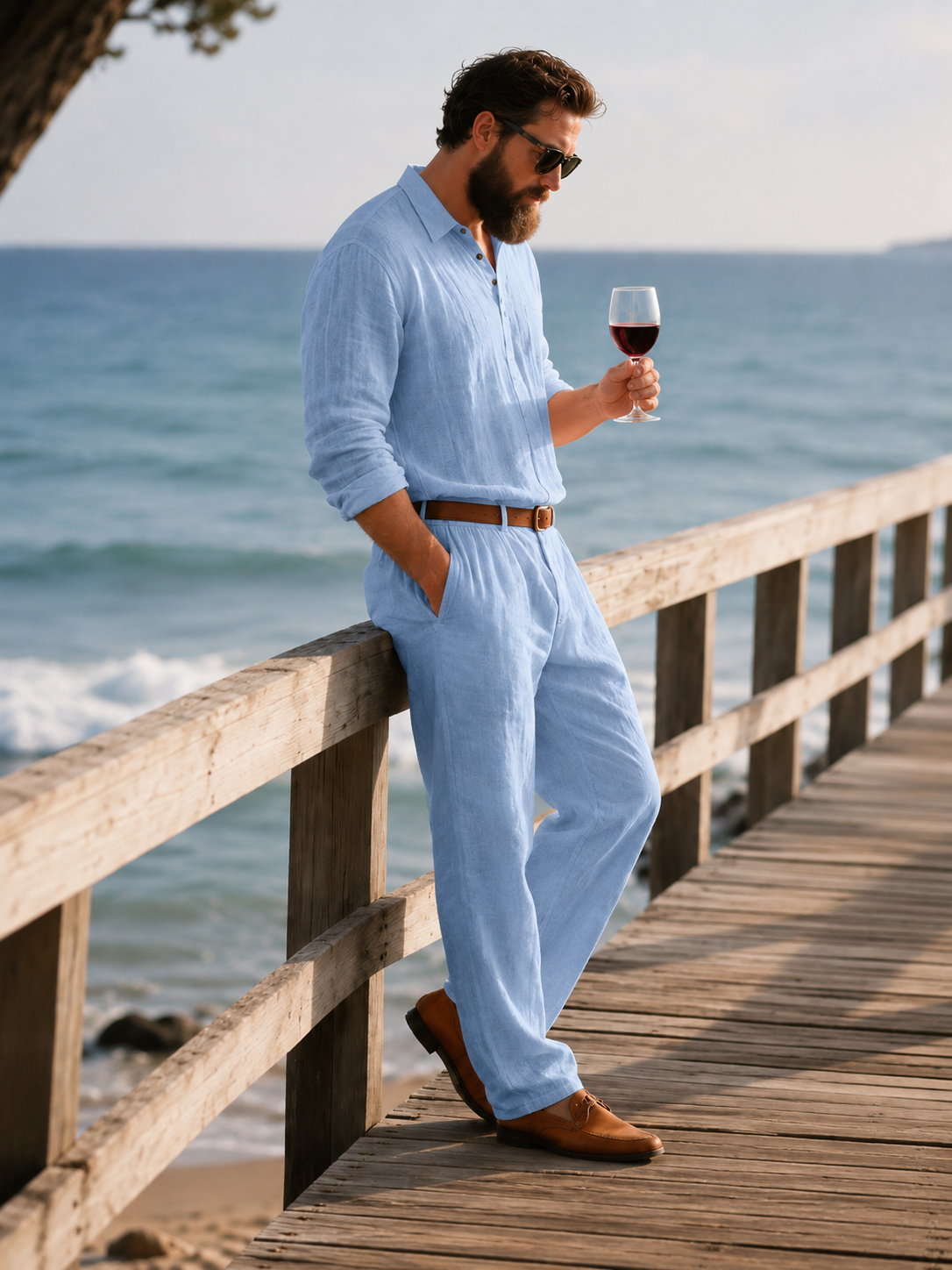 Ensemble Homme Élégance Lin – Chemise & Pantalon