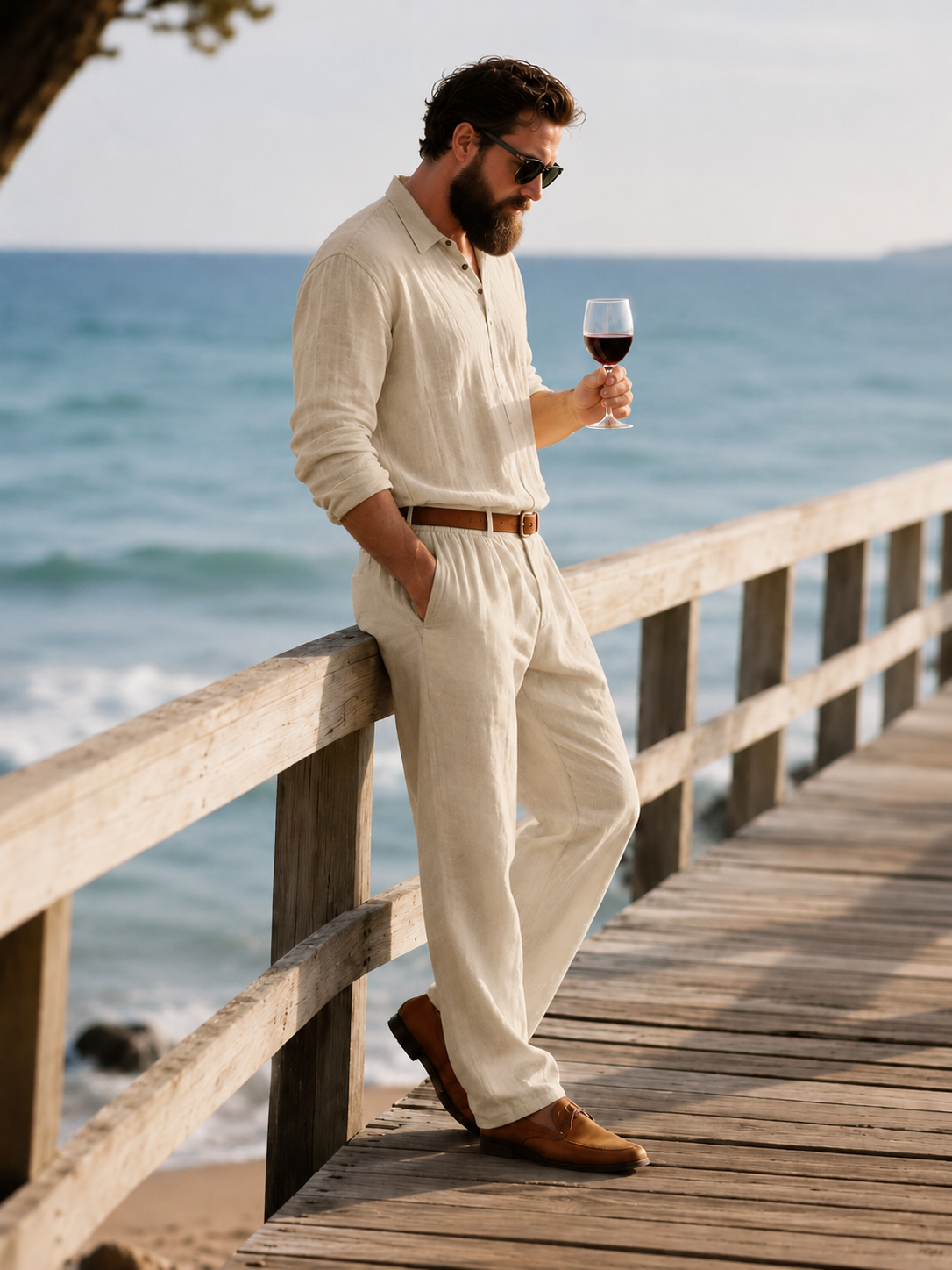 Ensemble Homme Élégance Lin – Chemise & Pantalon