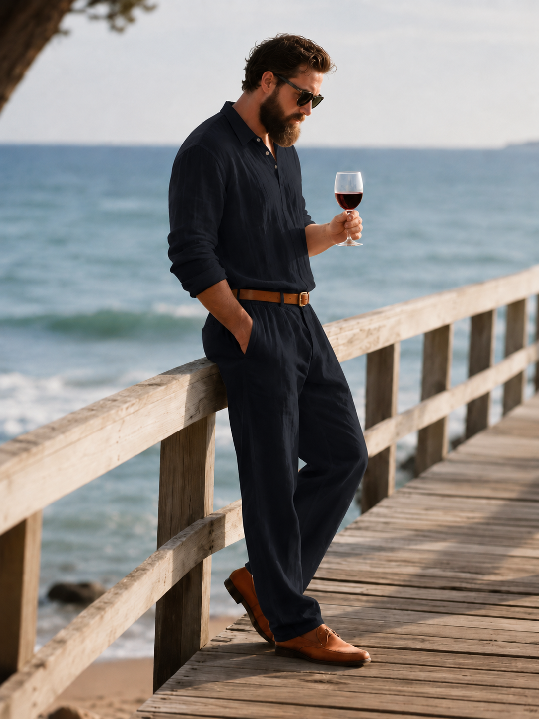 Ensemble Homme Élégance Lin – Chemise & Pantalon