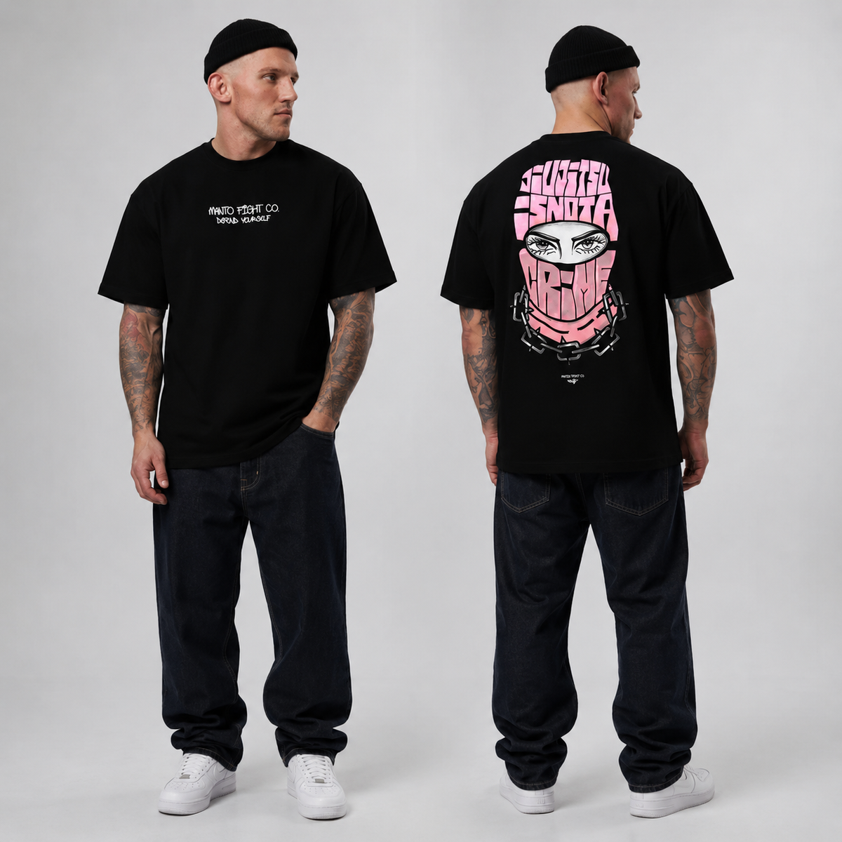 T-shirt oversize en coton pour homme – Imprimé streetwear rétro