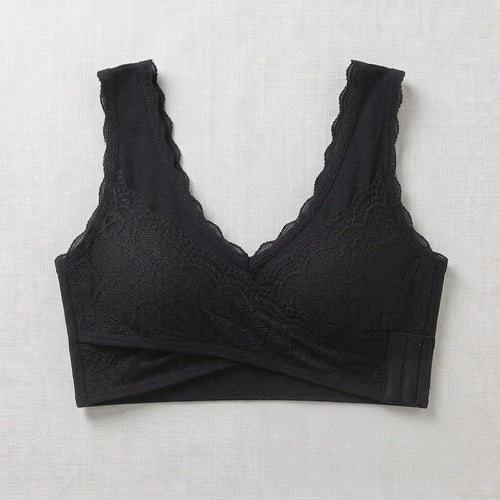 Brassiere de Sport Sans Armature Croisee Devant Dentelle
