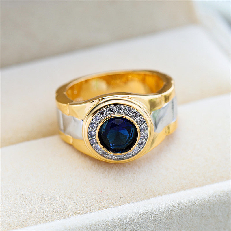Bague AZURE ZIRCON™ — Finition Dorée & Zircon Bleu